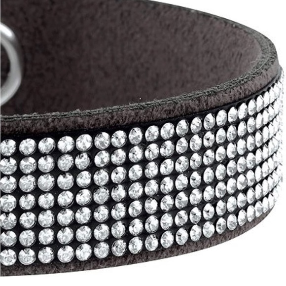 Swarovski Chic Glamour Crystal On Sueded Leather Bracelet BNWOT - Picture 3 of 3